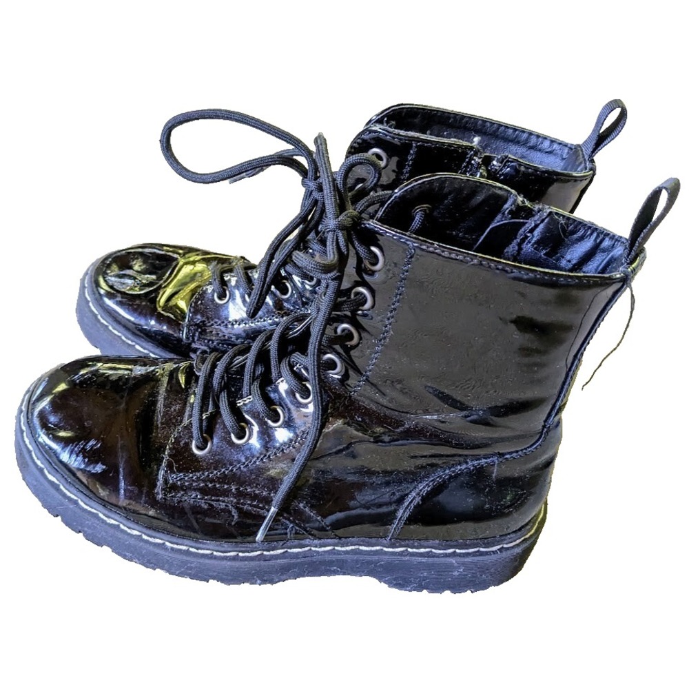 Sincerely Jules 6.5 Womens Boots Harley Combat Shiny Biker Punk 90s Goth Grunge